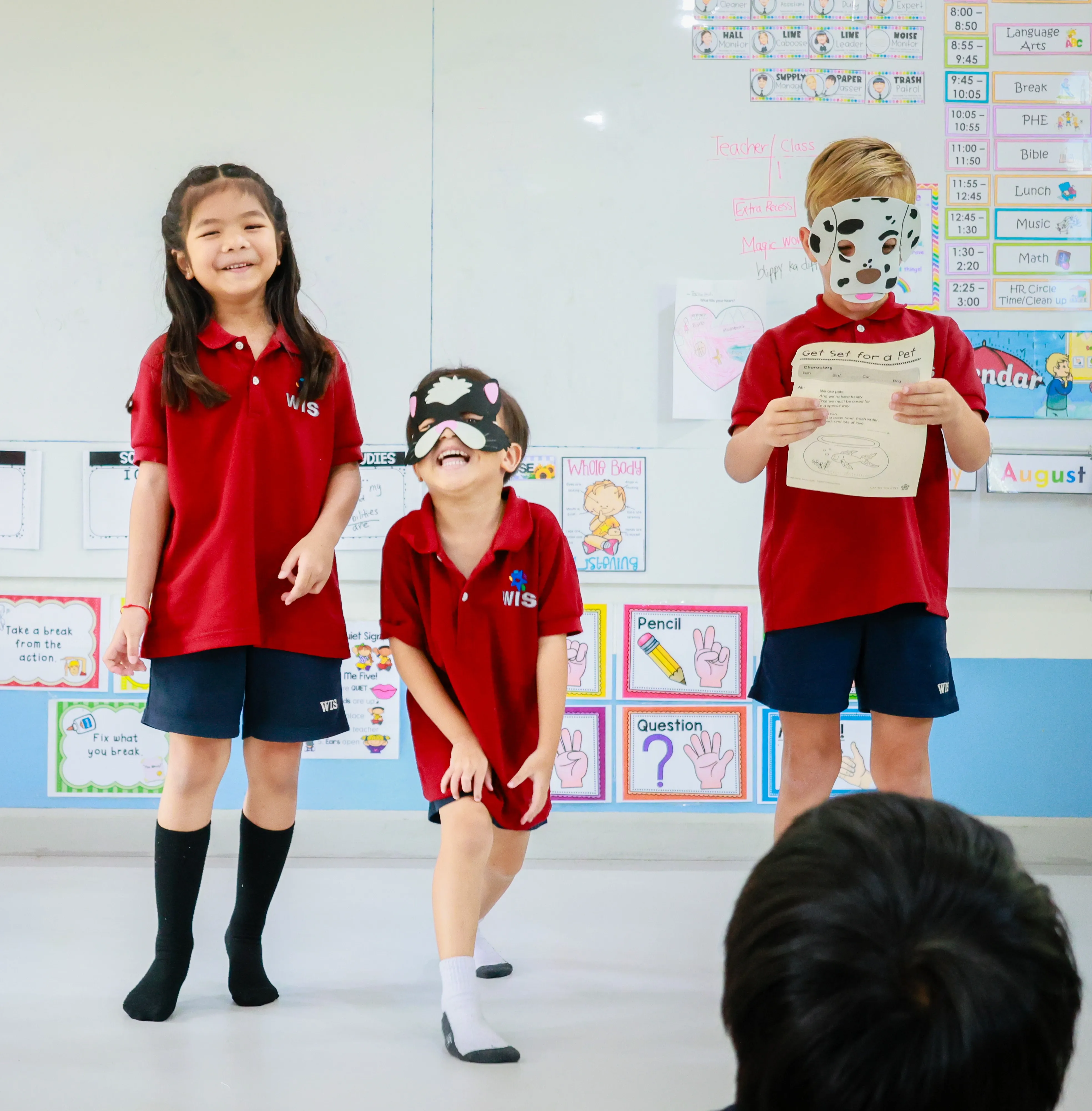 Student telling story